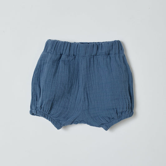 OrganicEra Bloomer Shorts aus Bio-Musselin, Indigo