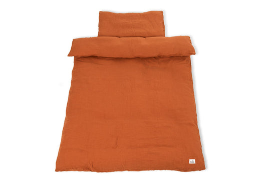 Musselin-Bettbezug-Set für Kinderbetten, rot, 2-teilig