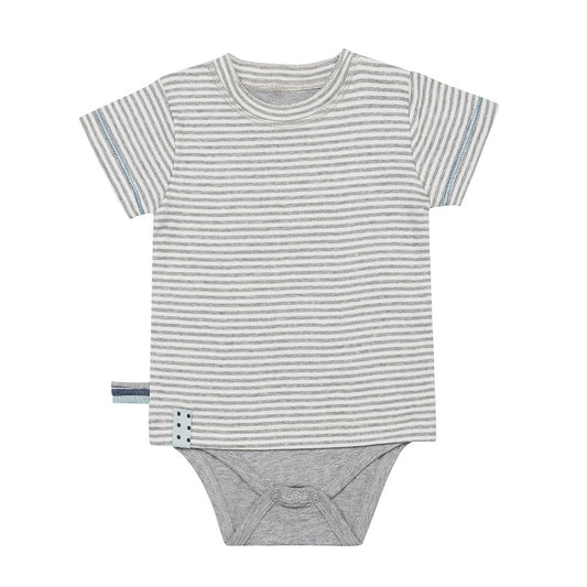 OrganicEra Organic Baby S/S T-Shirt Body, Grau gestreift