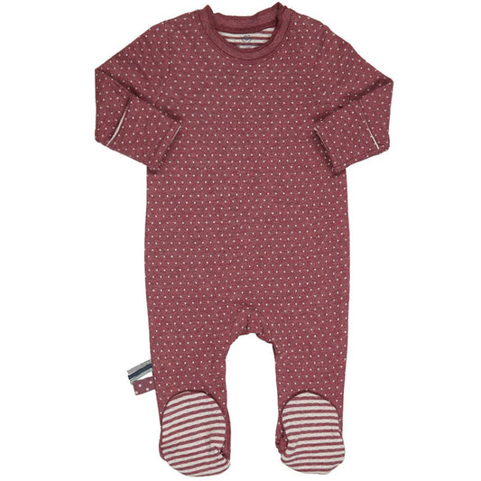 OrganicEra Bio-Schlafanzug mit Babyfüßen, Bordeaux