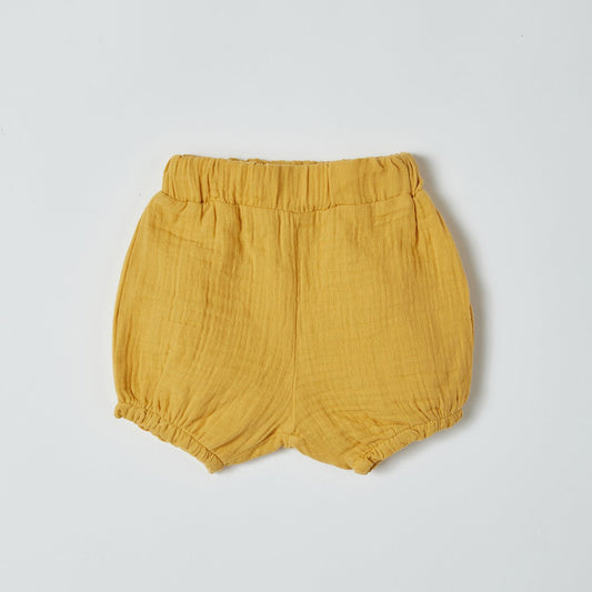 OrganicEra Bloomer Shorts aus Bio-Musselin, Senf