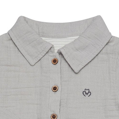 OrganicEra Bio-Musselin-Bodysuit-Hemd für Jungen, Grau