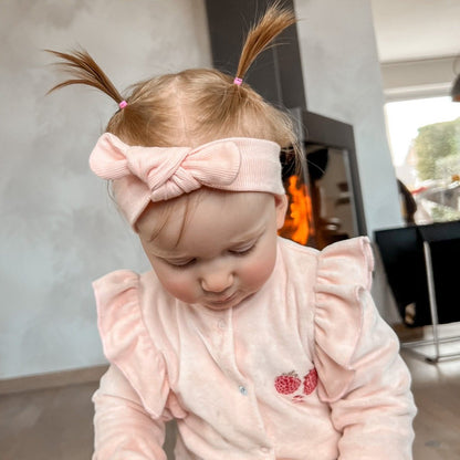 May Mays | Beau Haarband | Geknotete Rippe Rosa | 0-4 Jahre