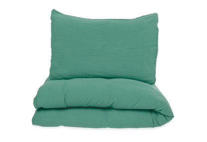Musselin-Bettbezug-Set für Kinderbetten, grün, 2-teilig