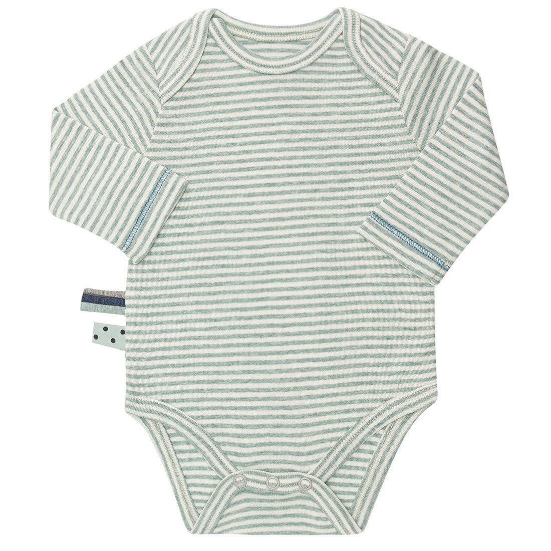OrganicEra Bio-Baby-L/S-Bodysuit, Aqua Striped