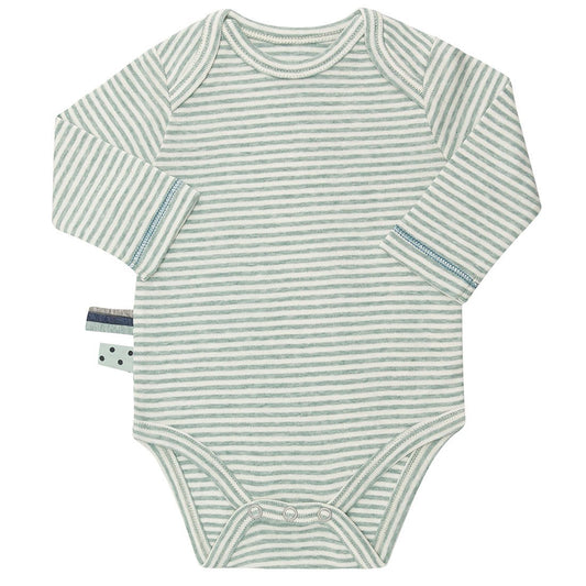 OrganicEra Bio-Baby-L/S-Bodysuit, Aqua Striped