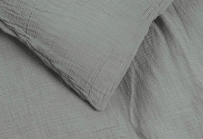 Musselin-Bettbezug-Set für Kinderbetten, grau, 2-teilig